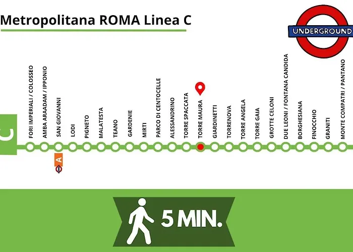 Apartmán Colosseo-torre Maura Modern Double Private Ensuite, Wifi & Ac Near Metro C